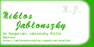miklos jablonszky business card